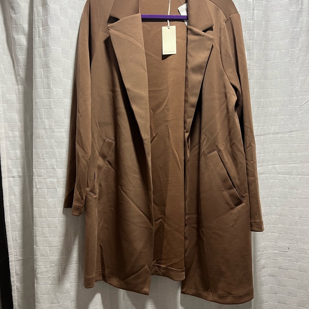 MELLODAY Tan cardigan blazer